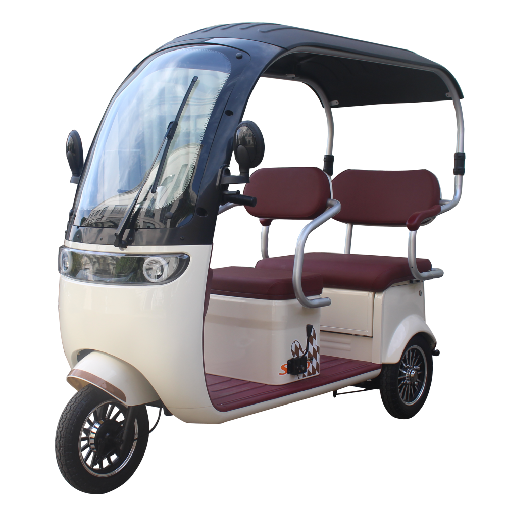1000W 2000W 72V 20AH Passenger 4 seats with carbine electric tricycle